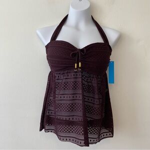 Into the Bleu bikini swim top only tankini raisin lace